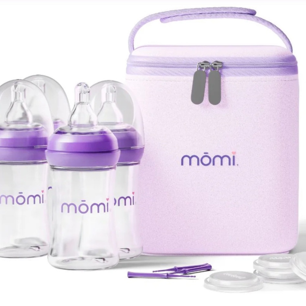 Momi Glass Bottle Set with Cooler Bag and Bottle Brush
